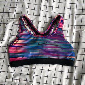 Colorblock rainbow stripes Nike sports bra medium